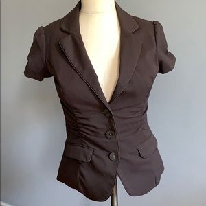 Chocolate brown short sleeve blazer